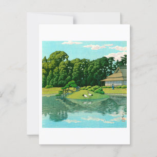 Carte Postale ukiyoe hasui No50 Okayama Korakuen