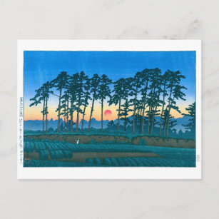 Carte Postale ukiyoe - hasui - No.14 Ikegami Ichinokura (coucher