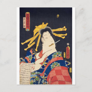 Carte Postale ukiyoe - Toyokuni manga - n°06 Wakana hime -