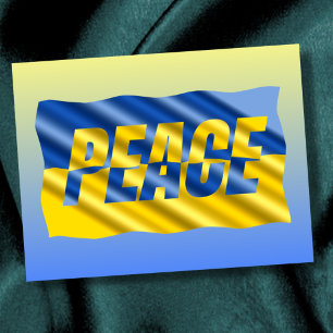 Carte Postale Ukraine bleue et jaune Inspiration de la paix anti