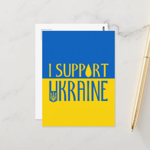 Carte Postale Ukraine drapeau bleu jaune soutien emblème goutte 