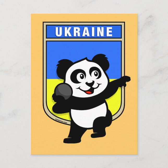 Carte Postale Ukraine Lancer de Poids Panda (Devant)