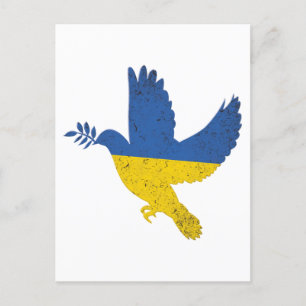 Carte Postale Ukraine Peace Dove, drapeau de la fierté ukrainien