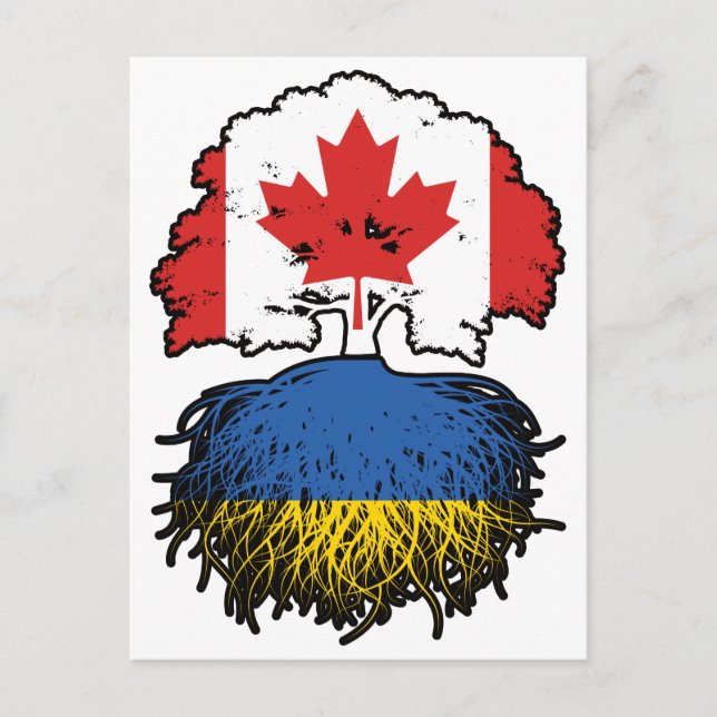 Carte Postale Ukraine Ukrainienne Canada drapeau des racines de  (Devant)