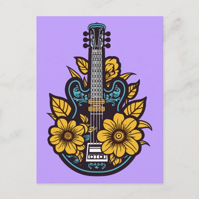 Carte Postale Ukulele couleur personnalisée (Devant)