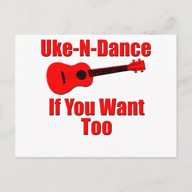 Carte Postale ukulele drôle (Devant)