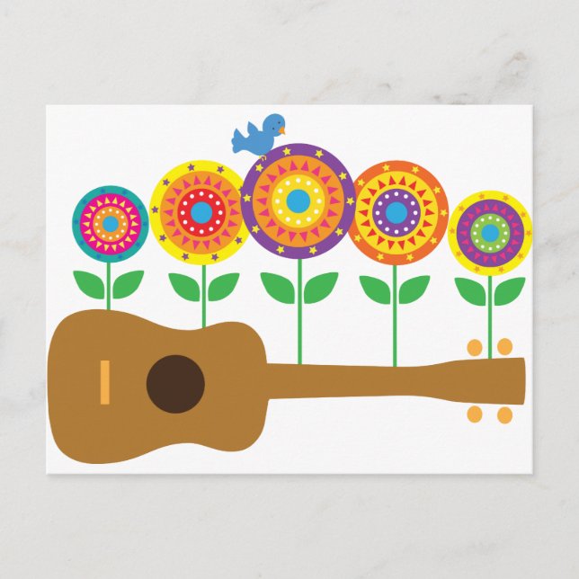 Carte Postale Ukulele Flowers (Devant)