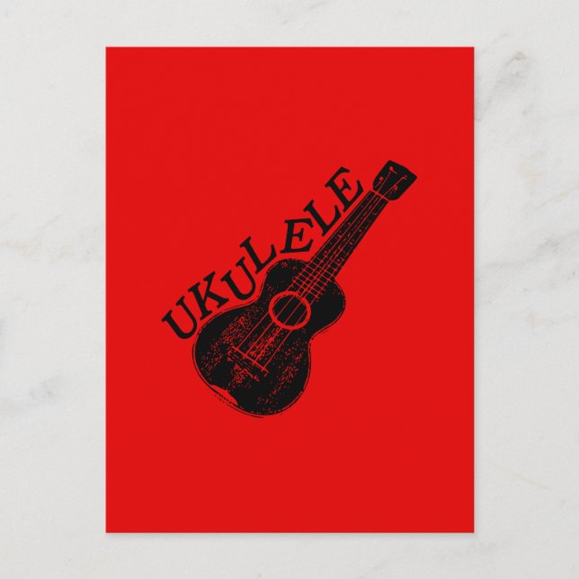 Carte Postale Ukulele Texte Et Image (Devant)