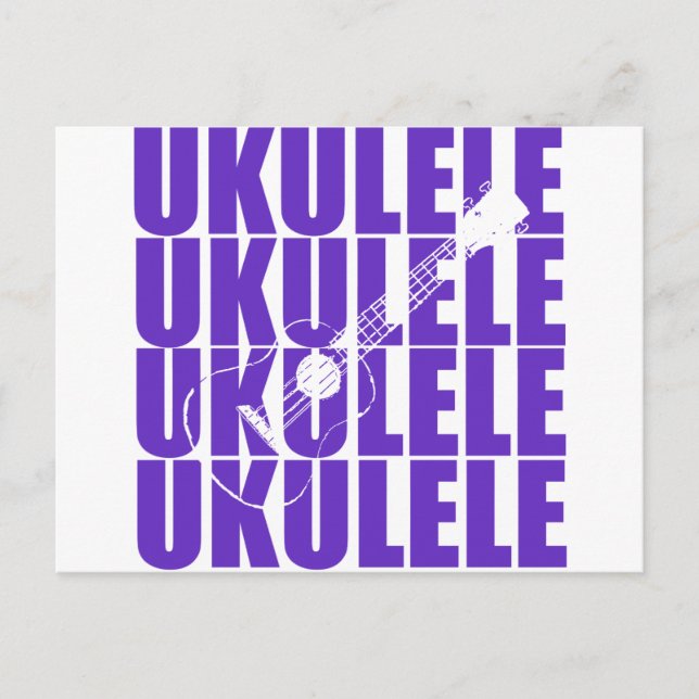 Carte Postale Ukulele Violet (Devant)