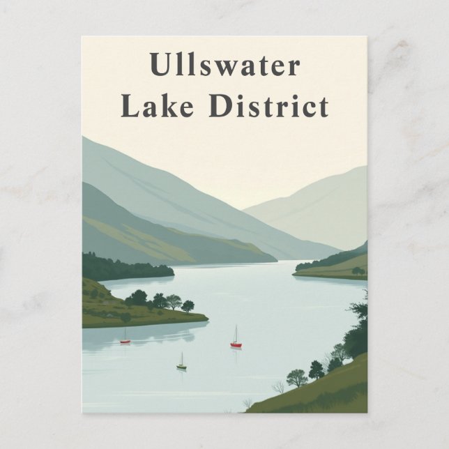 Carte Postale Ullswater, Lake District England Peaks Art (Devant)