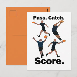 Carte Postale Ultimate Frisbee Passe Réception Score Fête de Fri