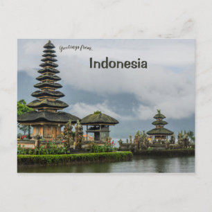 Carte Postale Ulun Danu Beratan Temple Bali Indonésie