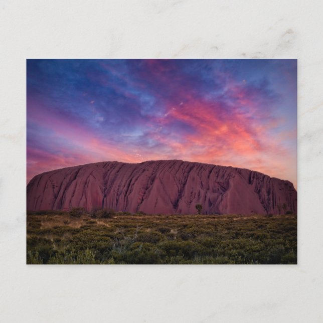 Carte Postale Uluru au coucher du soleil (Devant)