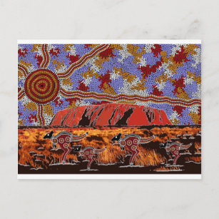 Carte Postale Uluru - L'art autochtone authentique