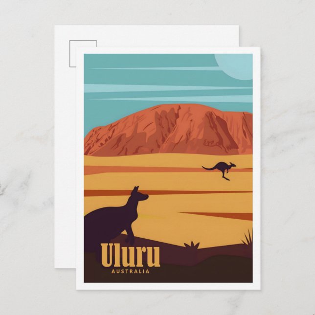 Carte Postale Uluru National Park Australie Vintage voyage (Devant / Derrière)