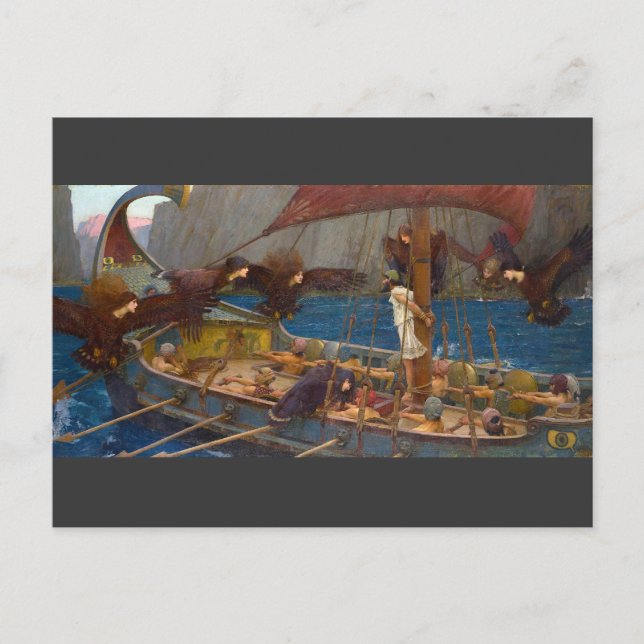 Carte Postale Ulysse et les sirènes par J.W. Waterhouse (Devant)