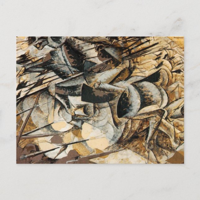 Carte Postale Umberto Boccioni - Charge des Lancers (Devant)