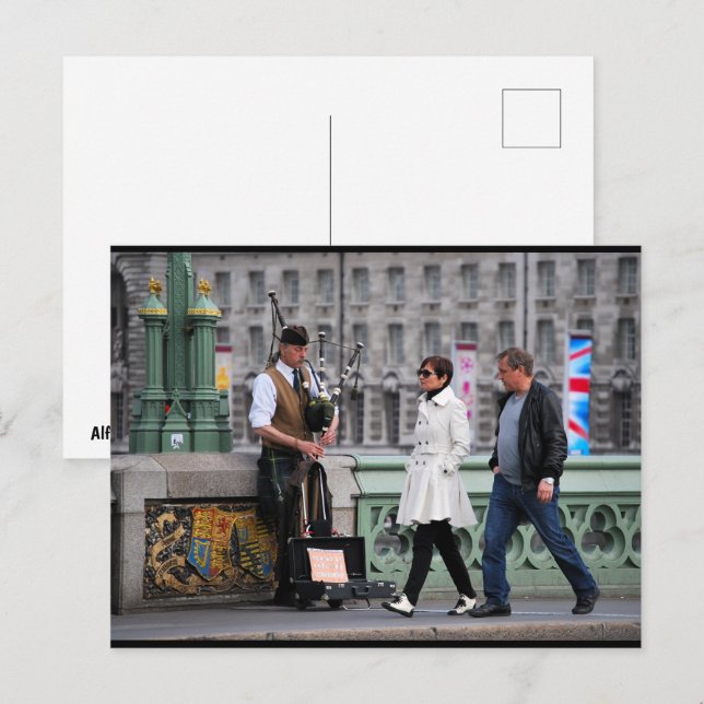 Carte Postale Un accueil écossais à Londres (Devant / Derrière)