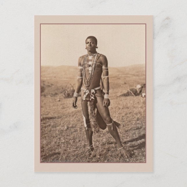 Carte Postale Un Africain photographié Vintage (Devant)