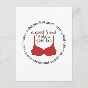 Carte Postale Un ami est comme un bon soutien-gorge