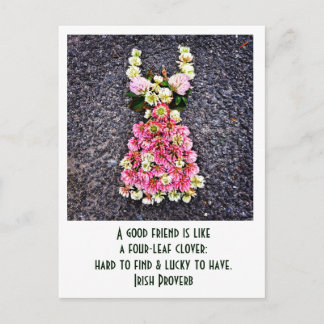 Carte Postale Un ami est comme un trèfle à quatre feuilles...