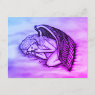 Carte Postale Un Ange endormi sur les nuages des cieux