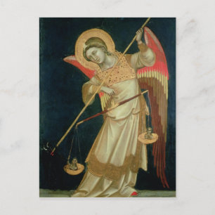 Carte Postale Un ange pesant une âme, c.1348-55
