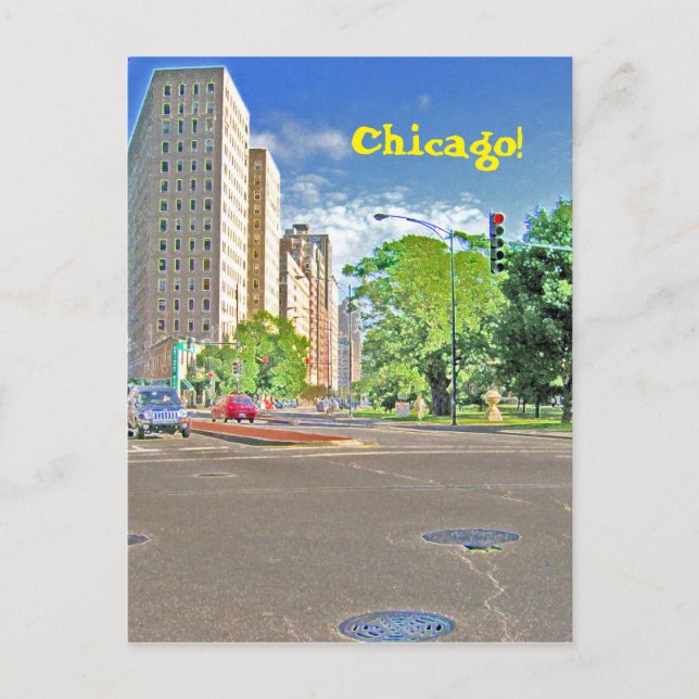 Carte Postale Un après-midi chargé à Chicago (Devant)