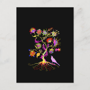 Carte Postale Un arbre de vie et un oiseau