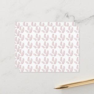 Carte Postale un arrière - plan blanc avec des feuilles roses