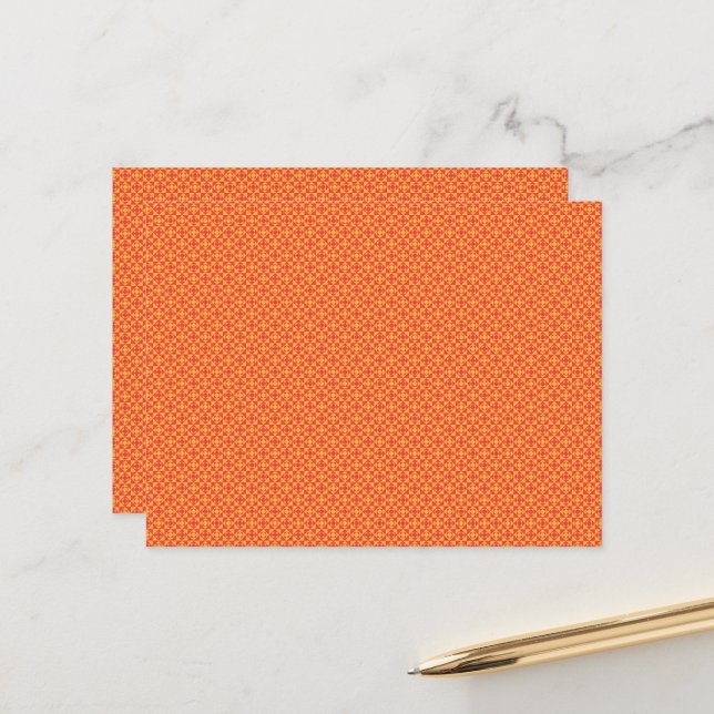 Carte Postale un arrière - plan orange et jaune avec de petits c (Devant/Arrière en situation)