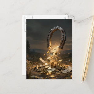 Carte Postale Un art IA aimant l'argent