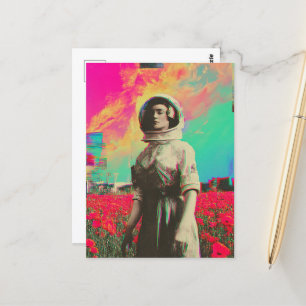 Carte Postale Un astronaute dans un pavot