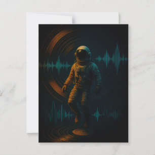Carte Postale Un astronaute flottant dans l'art sonore de Glitch