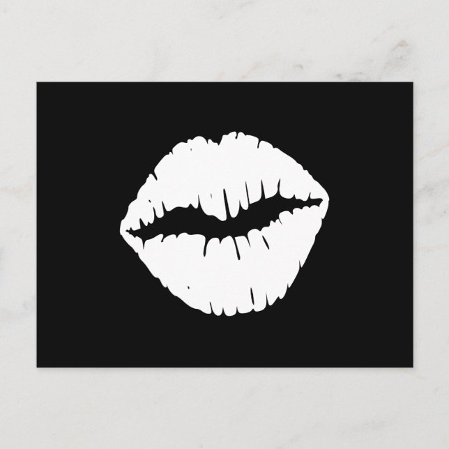 Carte Postale Un baiser en noir et blanc (Devant)