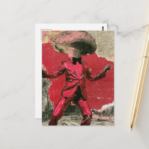 Carte Postale Un beau champignon dansant rétro
