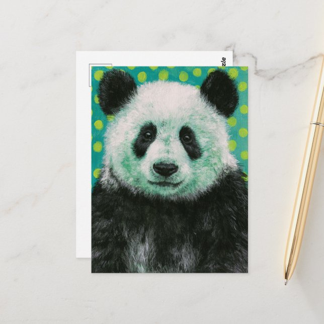 Carte Postale Un beau panda ours (Devant/Arrière en situation)
