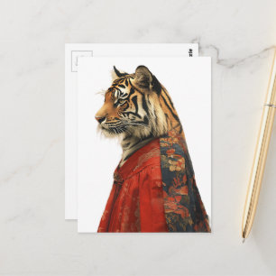 Carte Postale Un beau tigre dans une robe