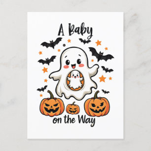 Carte Postale Un bébé sur le chemin Pastel Ghost Pregnancy Hallo