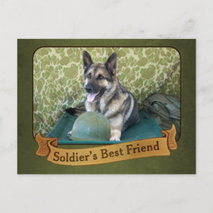 Carte Postale Un berger est le meilleur ami du soldat