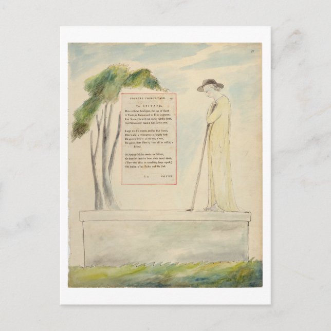 Carte Postale Un berger lisant l'Épitaphe, d'Elegy Writer (Devant)