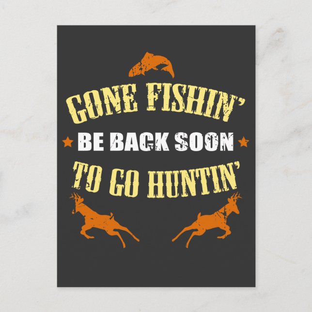 Carte Postale Un cadeau de chasse à la pêche pour les chasseurs  (Devant)