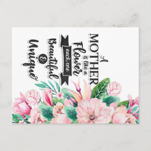 Carte Postale Un Cadeau De Mère Est Comme Une Fleur, Cadeau De F