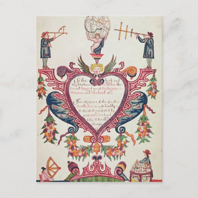 Carte Postale Un cadeau dédié à Charles II par Bartholomew (Devant)