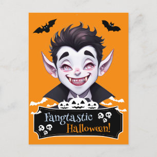 Carte Postale Un canon drôle pour Halloween fangtastique Vampire