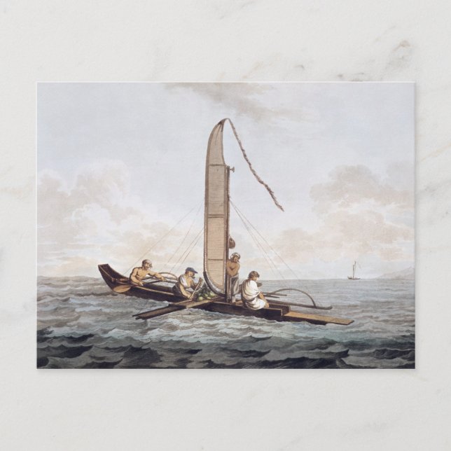 Carte Postale Un canot à voile d'Otaheite (Devant)