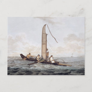Carte Postale Un canot à voile d'Otaheite