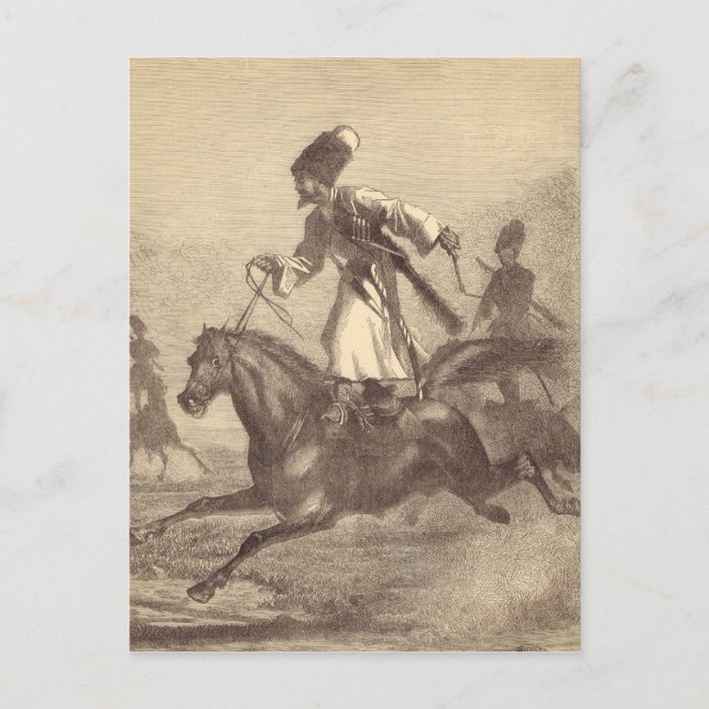 Carte Postale Un cavalier cosaque (Devant)