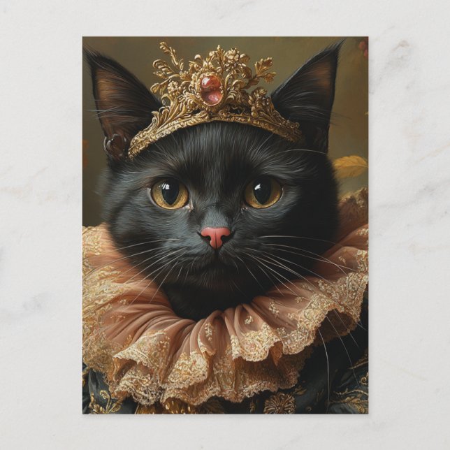 Carte Postale Un Chat Noir Royal (Devant)