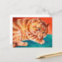 Un chaton Cheeky par Louis Wain